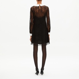 Lace Rhinestone Embellished Mini Dress