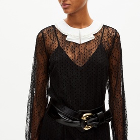 Lace Rhinestone Embellished Mini Dress
