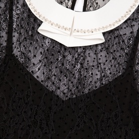 Lace Rhinestone Embellished Mini Dress