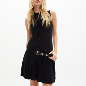Pleated Knit Dress