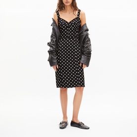 Heart Print Corset-Effect Dress