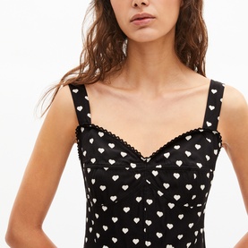 Heart Print Corset-Effect Dress
