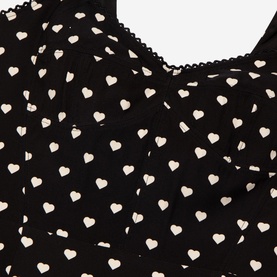Heart Print Corset-Effect Dress