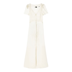 Lace Front Silk Dress