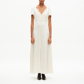 Lace Front Silk Dress