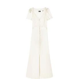 Lace Front Silk Dress