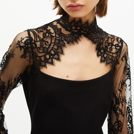 Lace Cut-Out Mini Dress