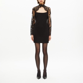 Lace Cut-Out Mini Dress