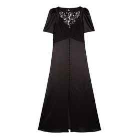 Lace Front Silk Dress