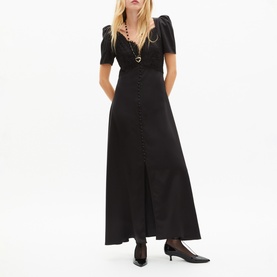 Lace Front Silk Dress