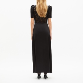 Lace Front Silk Dress