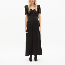 Lace Front Silk Dress
