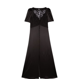 Lace Front Silk Dress