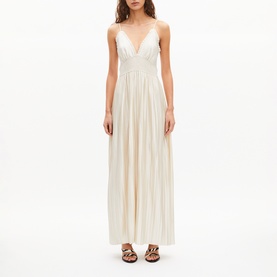 Smock Waist Pleated Dress