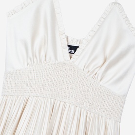 Smock Waist Pleated Dress