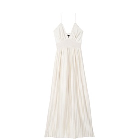 Smock Waist Pleated Dress