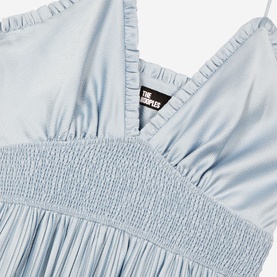 Smock Waist Pleated Dress