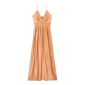 Smock Waist Pleated Dress
