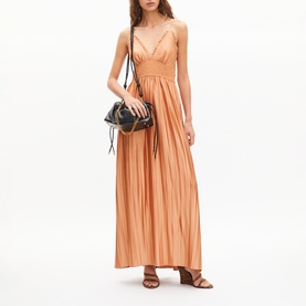 Smock Waist Pleated Dress