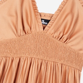Smock Waist Pleated Dress
