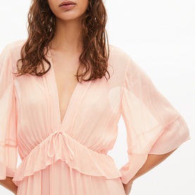 Tie Waist Ruffled Dress