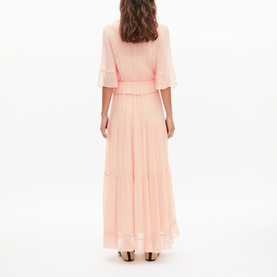 Tie Waist Ruffled Dress