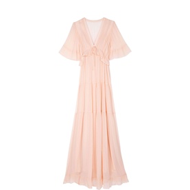 Tie Waist Ruffled Dress