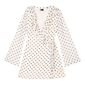 Heart Print Wrap Dress