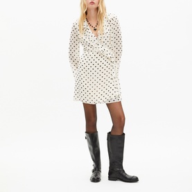 Heart Print Wrap Dress