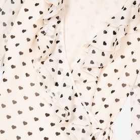 Heart Print Wrap Dress