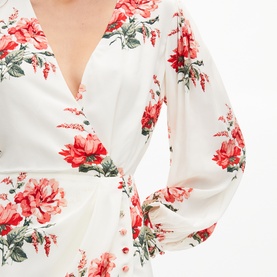 Floral Print Wrap Dress