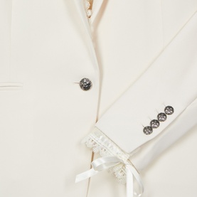 Lace Trim Single-Breasted Blazer