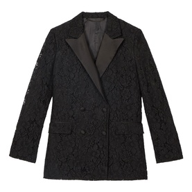 Lace Double-Breasted Blazer
