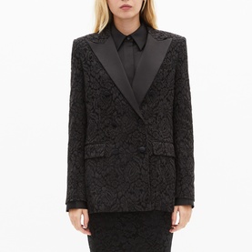Lace Double-Breasted Blazer