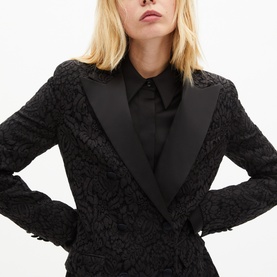 Lace Double-Breasted Blazer