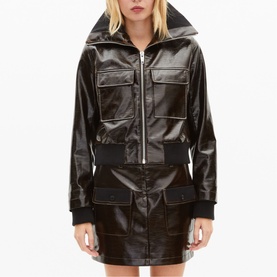 Vinyl Effect Faux Leather Jacket