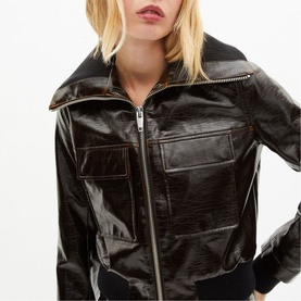 Vinyl Effect Faux Leather Jacket