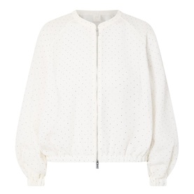 Clarino Sheer Polka Dot Bomber