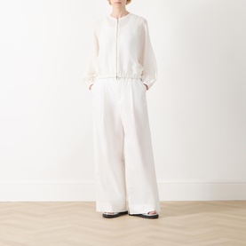 Clarino Sheer Polka Dot Bomber