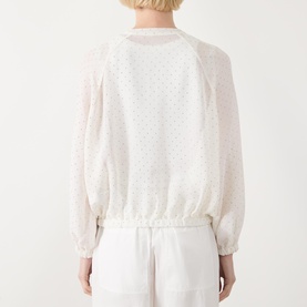 Clarino Sheer Polka Dot Bomber