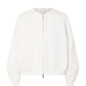 Clarino Sheer Polka Dot Bomber