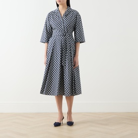 Unigeno Geometric Print Shirt Dress