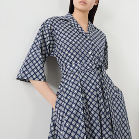 Unigeno Geometric Print Shirt Dress