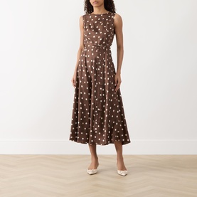 Martina Silk Polka Dot Dress