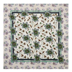 One Stone Floral Silk Square Scarf