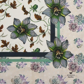 One Stone Floral Silk Square Scarf