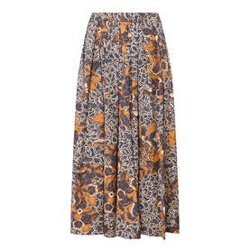 Uomo Printed Pleated Skirt