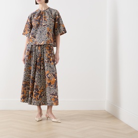 Uomo Printed Pleated Skirt