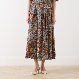 Uomo Printed Pleated Skirt