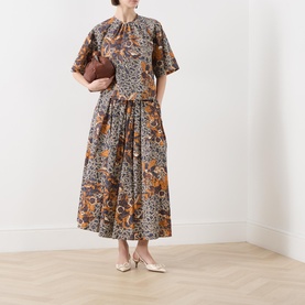 Uomo Printed Pleated Skirt